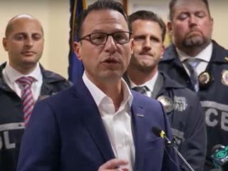 Josh Shapiro briefs reporters on the Brian Thompson murder investigation in Altoona, PA on Monday Dec 9, 2024